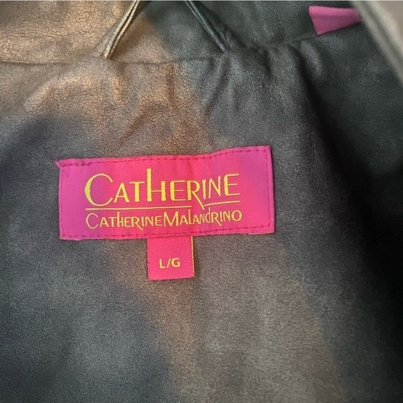 Catherine Malandrino Women’s Faux Leather Brown Jacket Sz Large - Picture 8 of 15